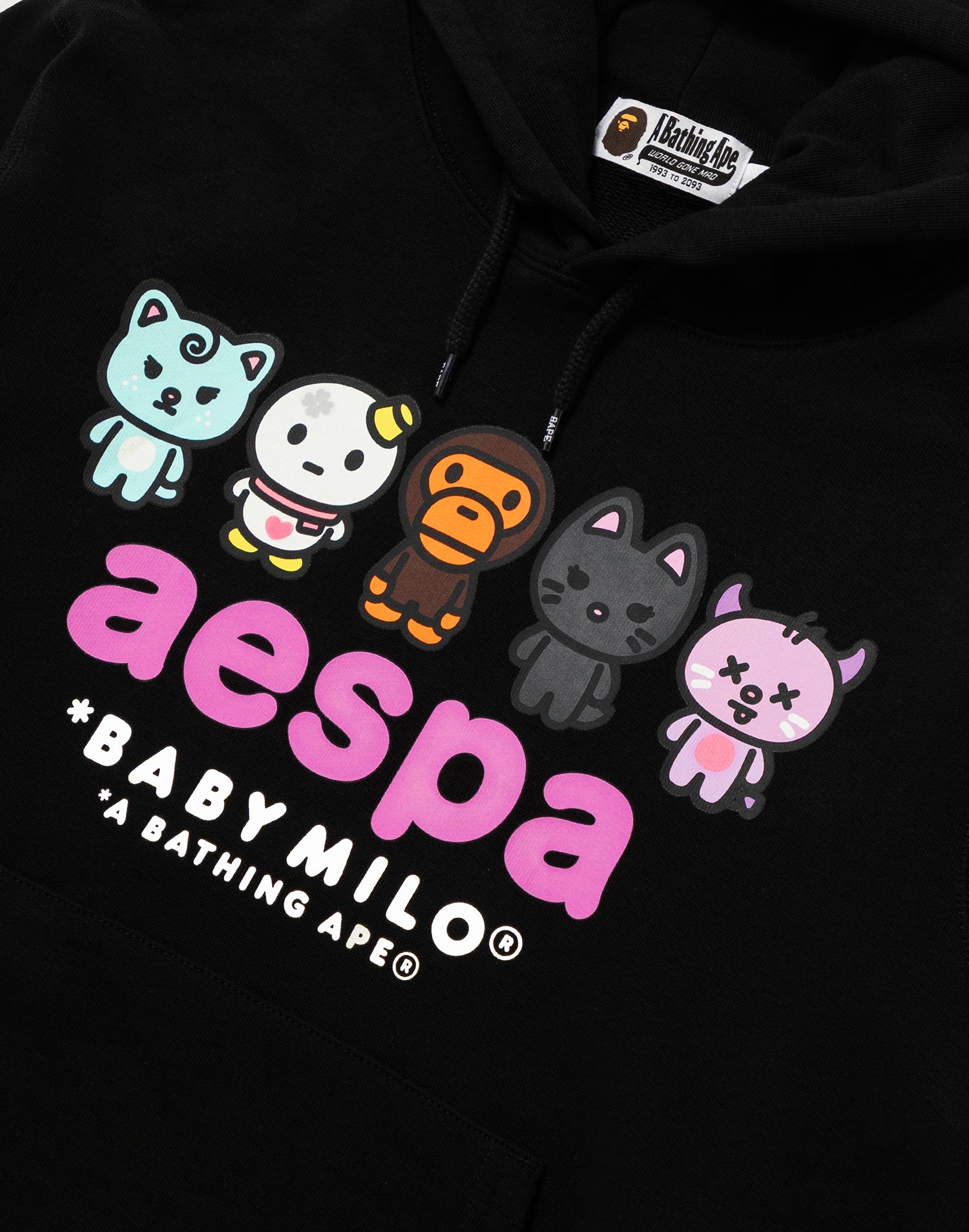 BAPE X AESPA BABY MILO PULLOVER HOODIE MENS