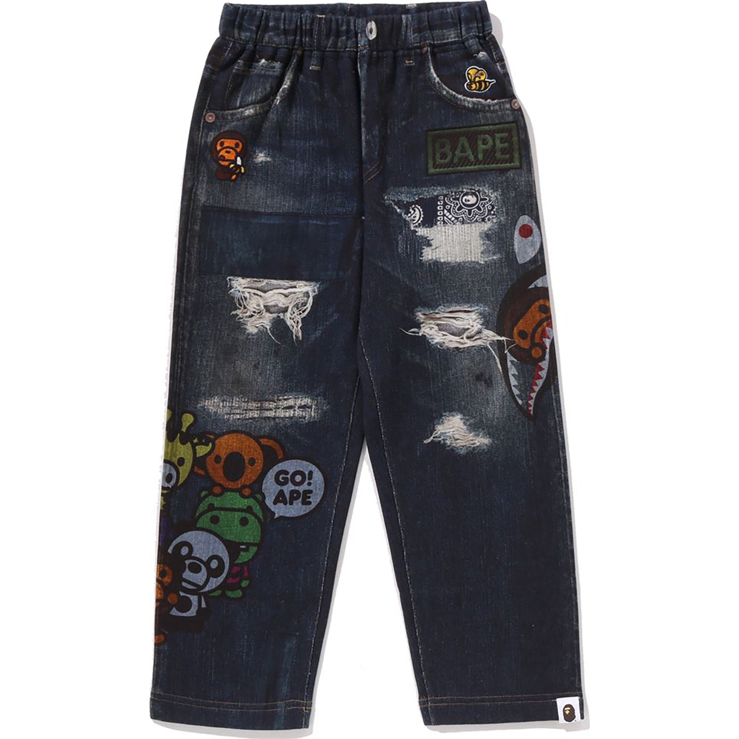 Bape Kid's BABY MILO FRIENDS Denim Print Sweat Pants | A Bathing