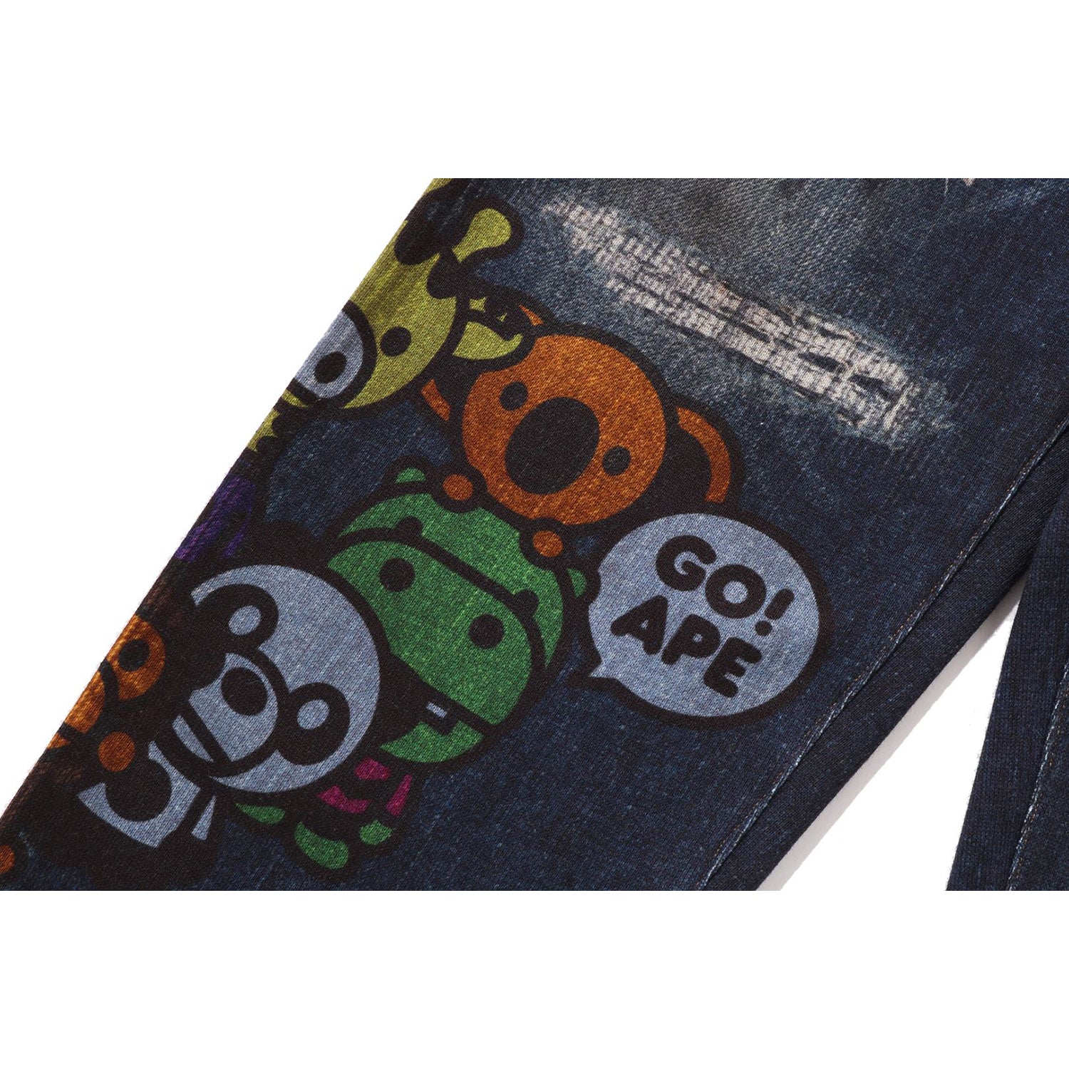 Bape Kid's BABY MILO FRIENDS Denim Print Sweat Pants | A Bathing