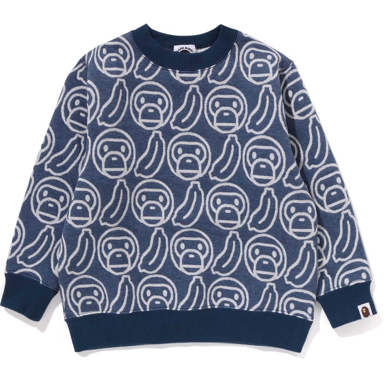 BANANA MILO KNIT JACQUARD CREWNECK SWEATSHIRT KIDS – us.bape.com