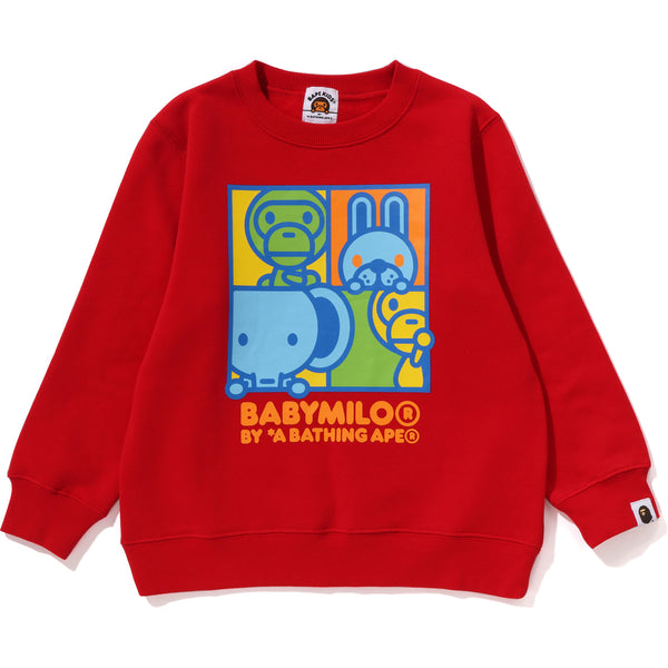 COLOR MILO FRIENDS CREWNECK SWEATSHIRT KIDS – us.bape.com