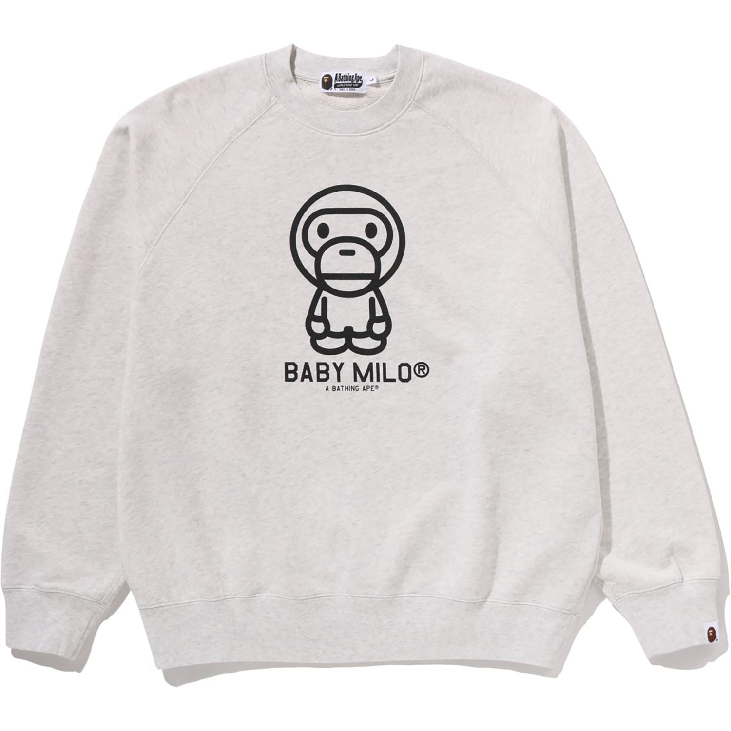 A Bathing Ape BABY MILO XLトレーナー HEAVY WASH BABY MILO RELAXED FIT CREWNECK SWEATSHIRT MENS – us