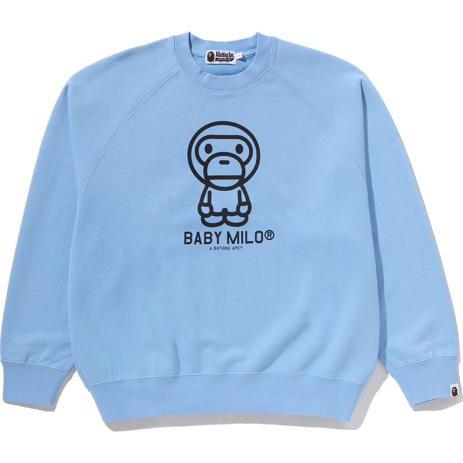 A Bathing Ape BABY MILO XLトレーナー HEAVY WASH BABY MILO RELAXED FIT CREWNECK SWEATSHIRT MENS – us