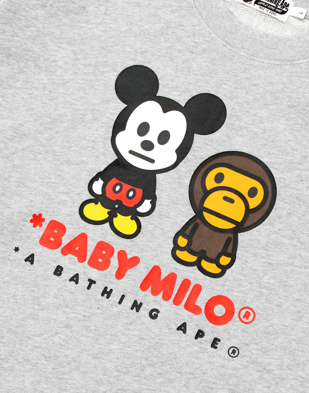 BAPE X DISNEY MICKEY MOUSE BABY MILO RELAXED FIT CREWNECK MENS