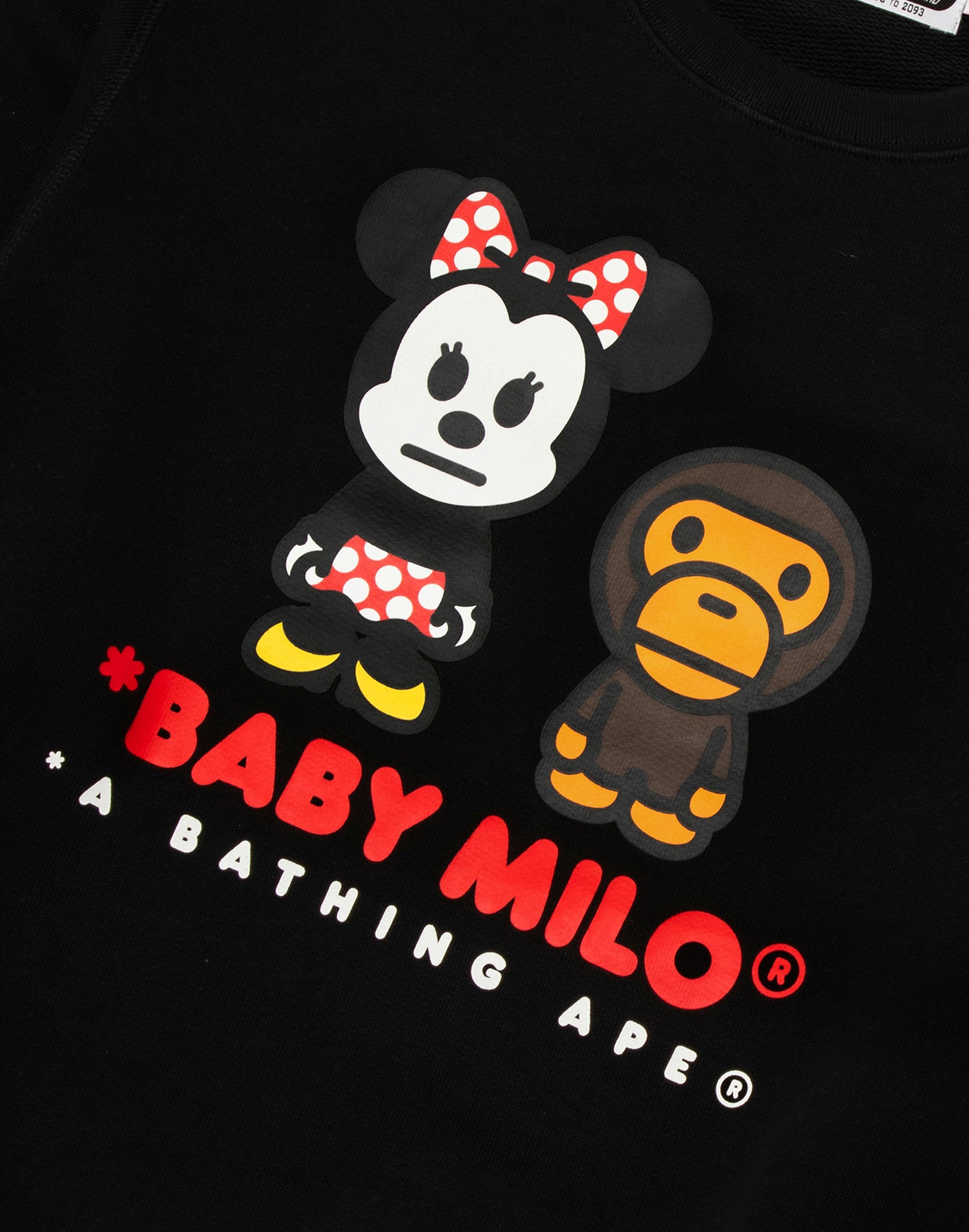 BAPE X DISNEY MINNIE MOUSE BABY MILO CREWNECK SWEATSHIRT LADIES