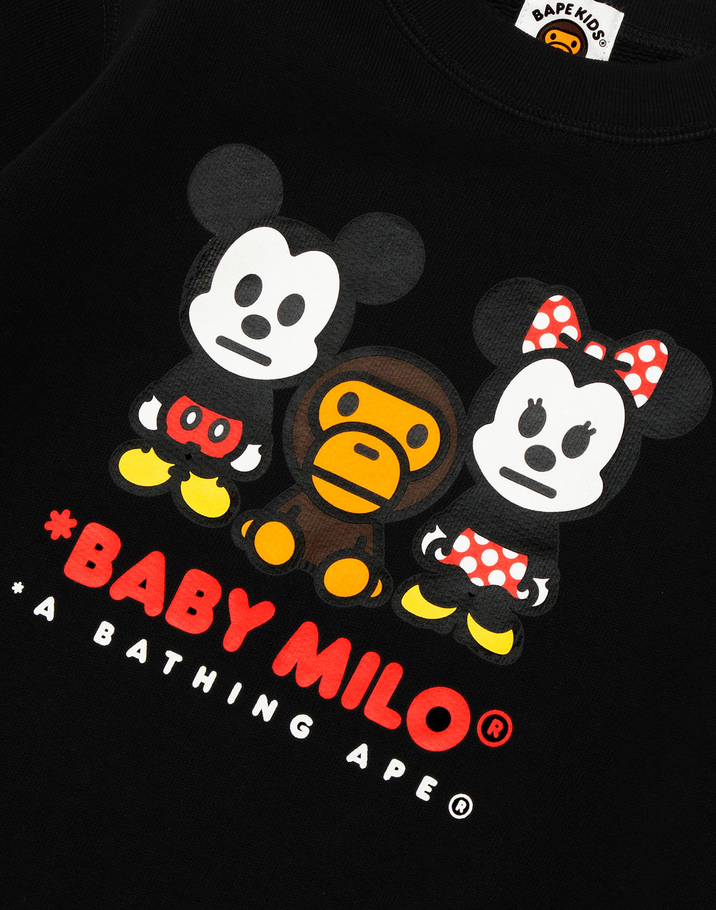 BAPE X DISNEY MICKEY MINNIE BABY MILO CREWNECK SWEATSHIRT KIDS