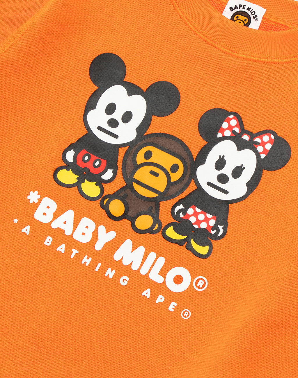 BAPE X DISNEY MICKEY MINNIE BABY MILO CREWNECK SWEATSHIRT KIDS