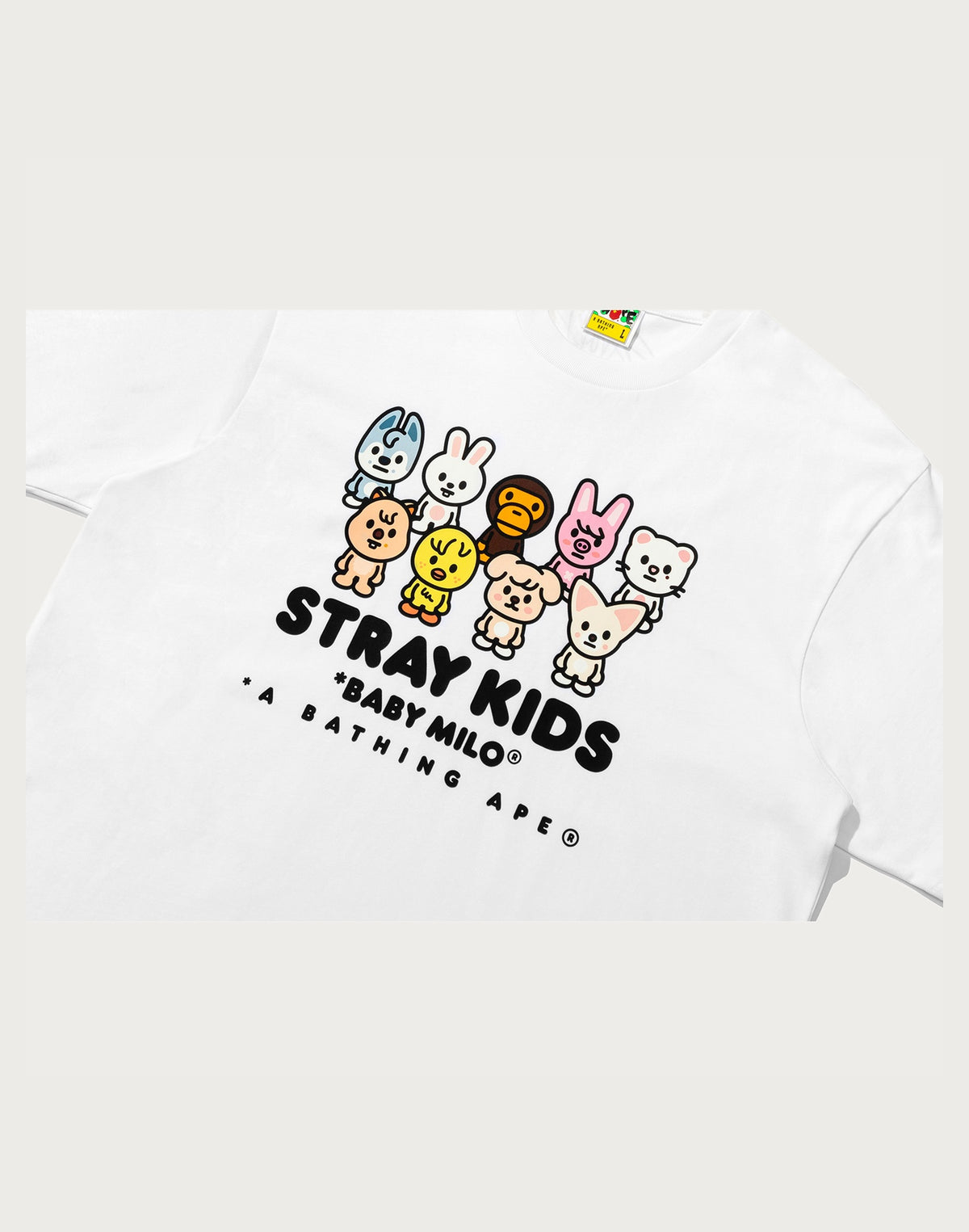 BAPE X STRAY KIDS BABY MILO WITH SKZOO FAMILY RELAXED FIT TEE MENS