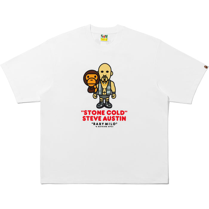 BAPE X WWE STONE COLD STEVE AUSTIN BABY MILO RELAXED FIT TEE MENS