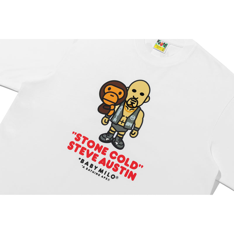 BAPE X WWE STONE COLD STEVE AUSTIN BABY MILO RELAXED FIT TEE MENS