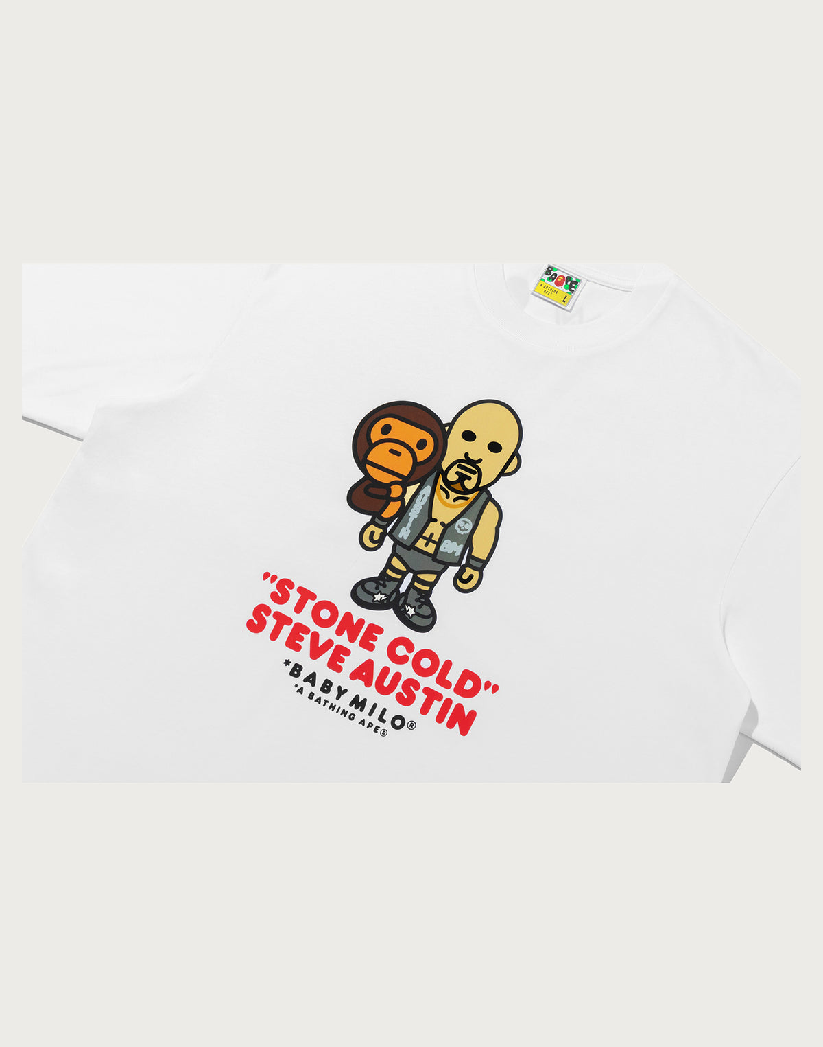 BAPE X WWE STONE COLD STEVE AUSTIN BABY MILO RELAXED FIT TEE MENS