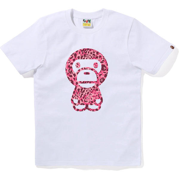 WILD LEOPARD PATTERN BIG BABY MILO TEE LADIES – us.bape.com