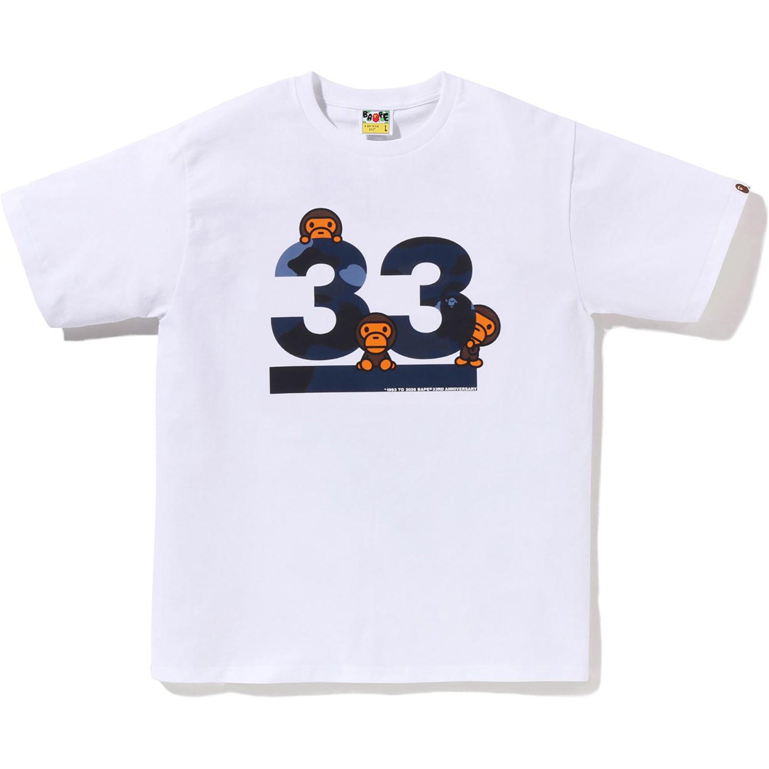 A BATHING APE 33RD ANNIV. BABY MILO TEE MENS – us.bape.com