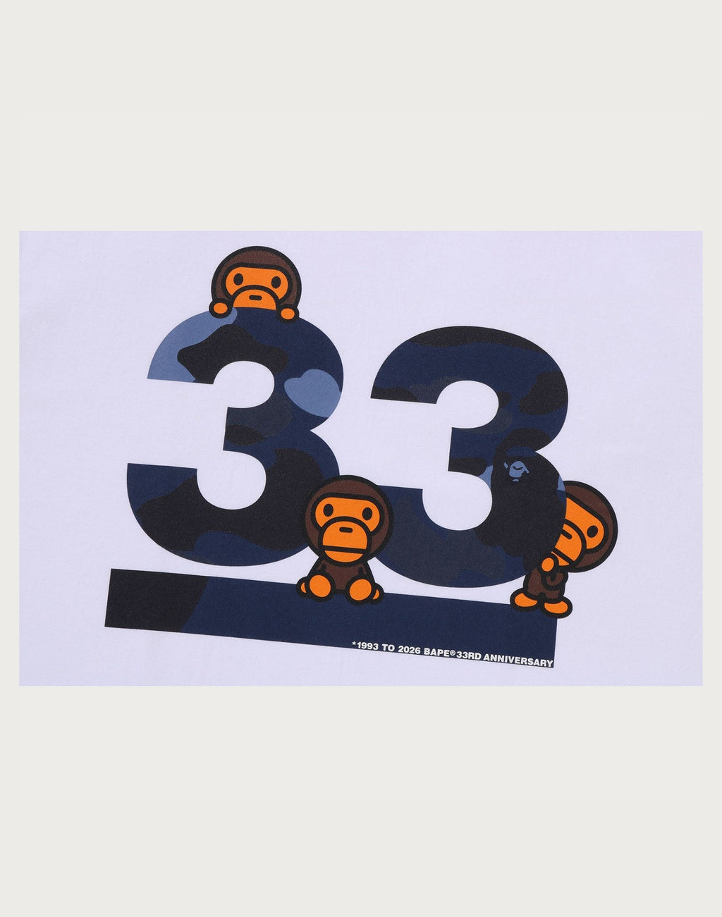 A BATHING APE 33RD ANNIV. BABY MILO TEE MENS