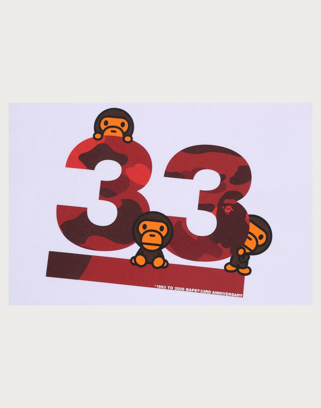 A BATHING APE 33RD ANNIV. BABY MILO TEE MENS