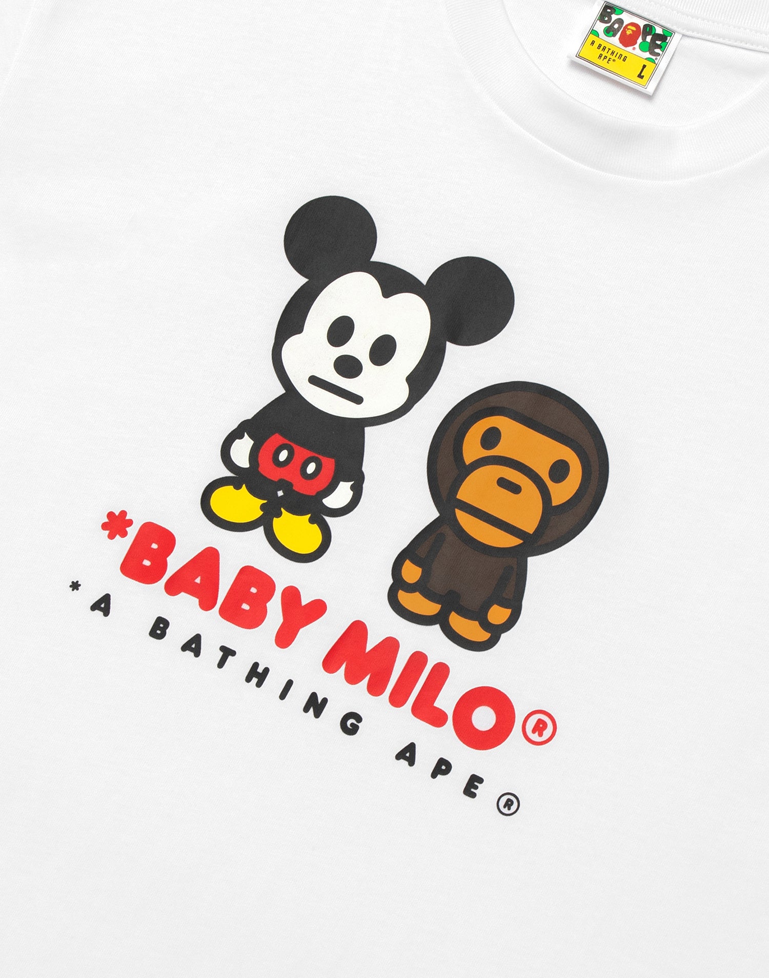 BAPE X DISNEY MICKEY MOUSE BABY MILO RELAXED FIT TEE MENS