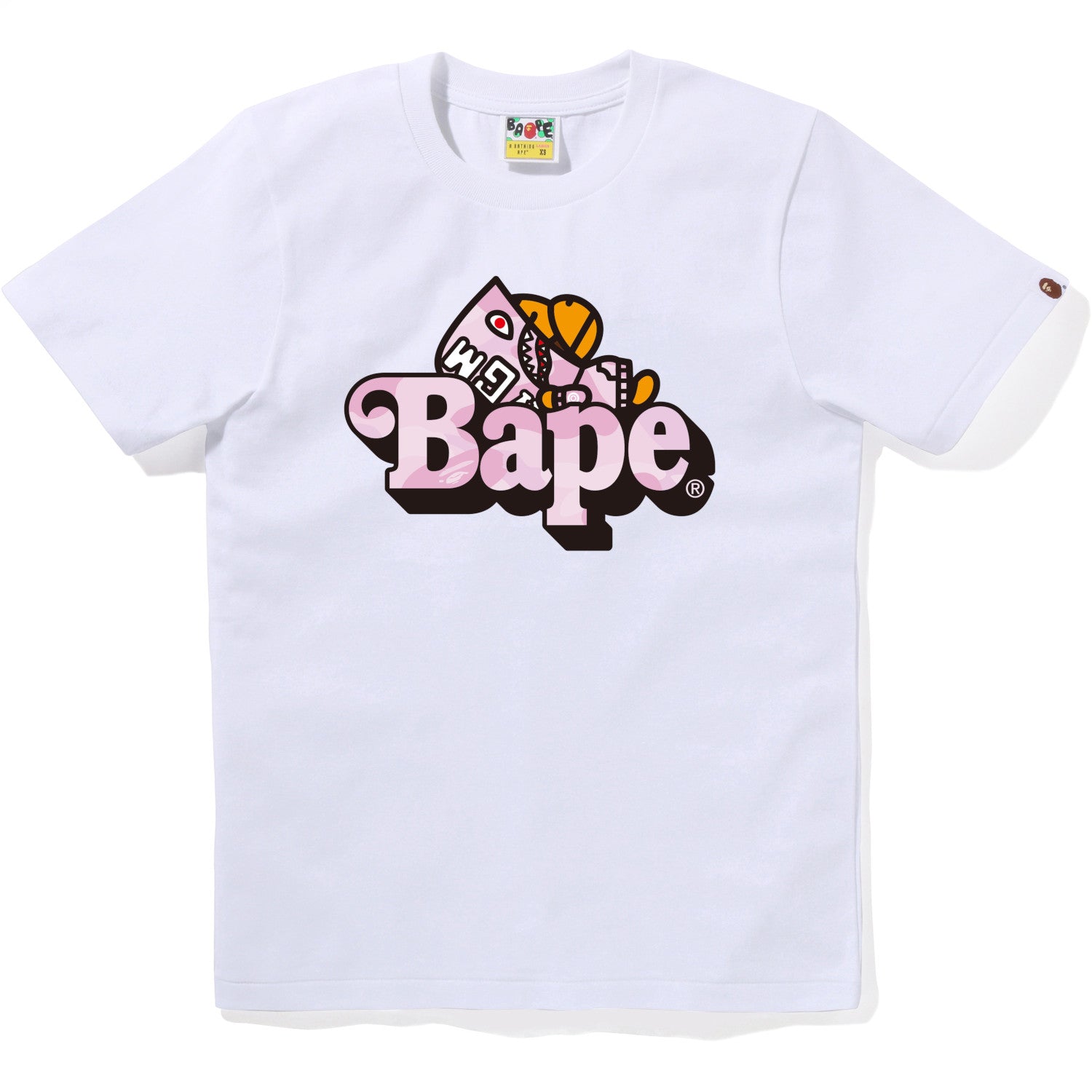 PASTEL COLOR CAMO SHARK MILO ON BAPE TEE LADIES – us.bape.com
