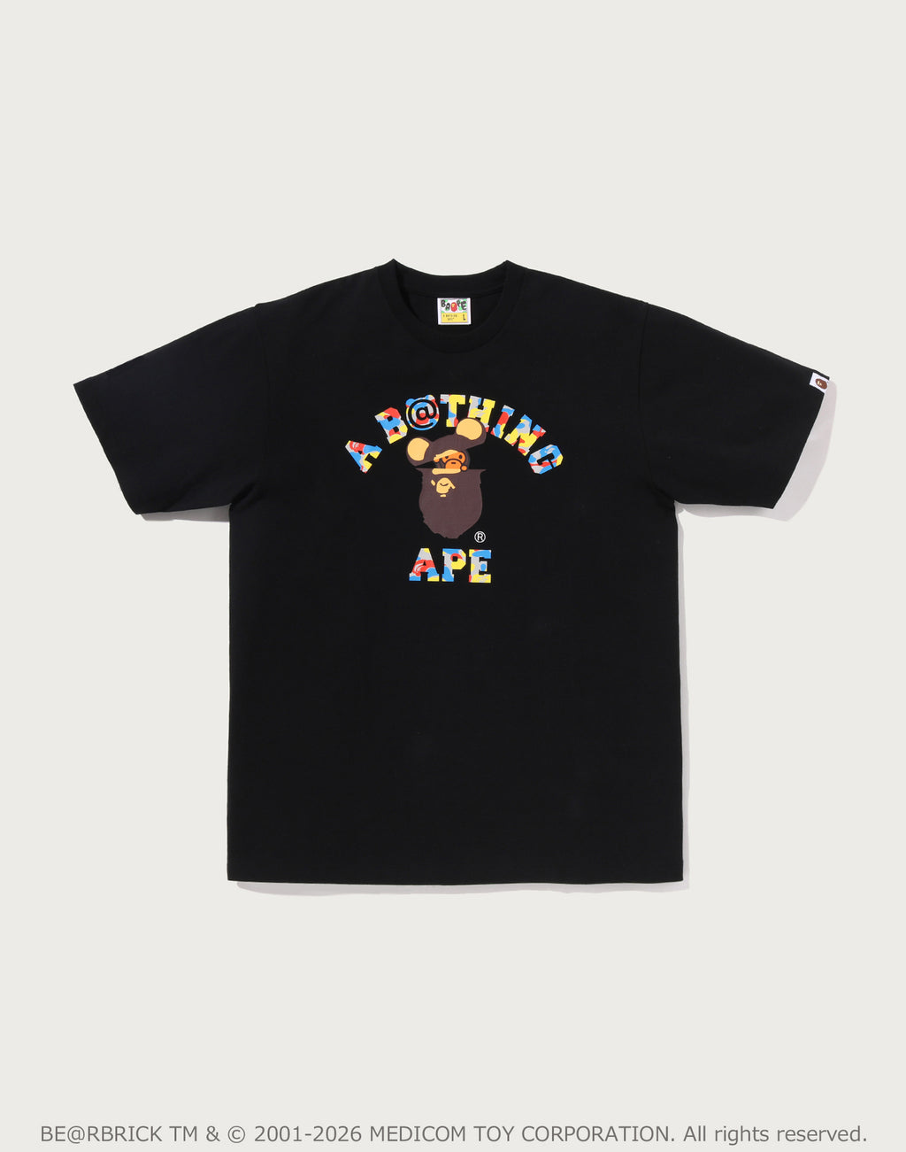 BAPE X MEDICOM TOY 30TH ANNIV. COLLEGE MILO TEE MENS