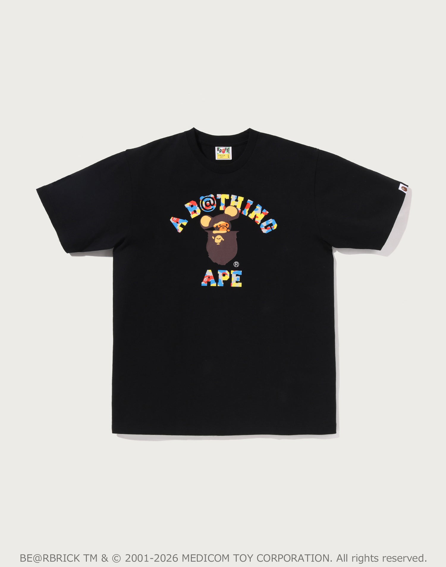 BAPE X MEDICOM TOY 30TH ANNIV. COLLEGE MILO TEE MENS