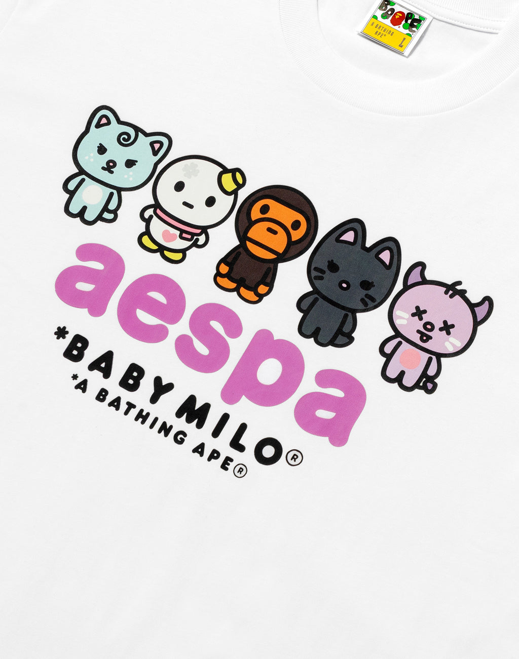 BAPE X AESPA BABY MILO RELAXED FIT TEE MENS
