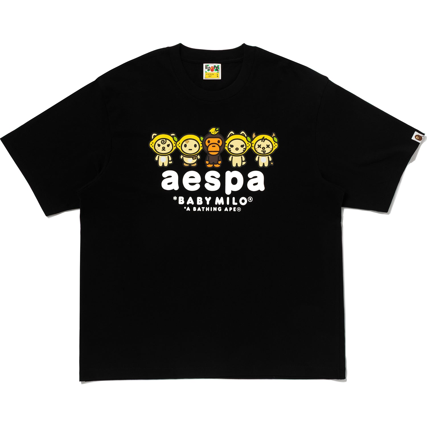 BAPE X AESPA BABY MILO LEMONADE RELAXED FIT TEE MENS