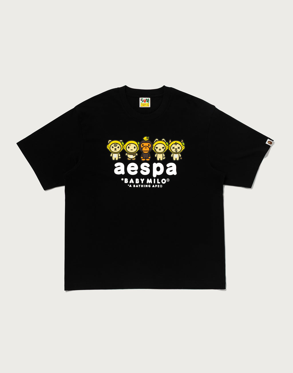 BAPE X AESPA BABY MILO LEMONADE RELAXED FIT TEE MENS