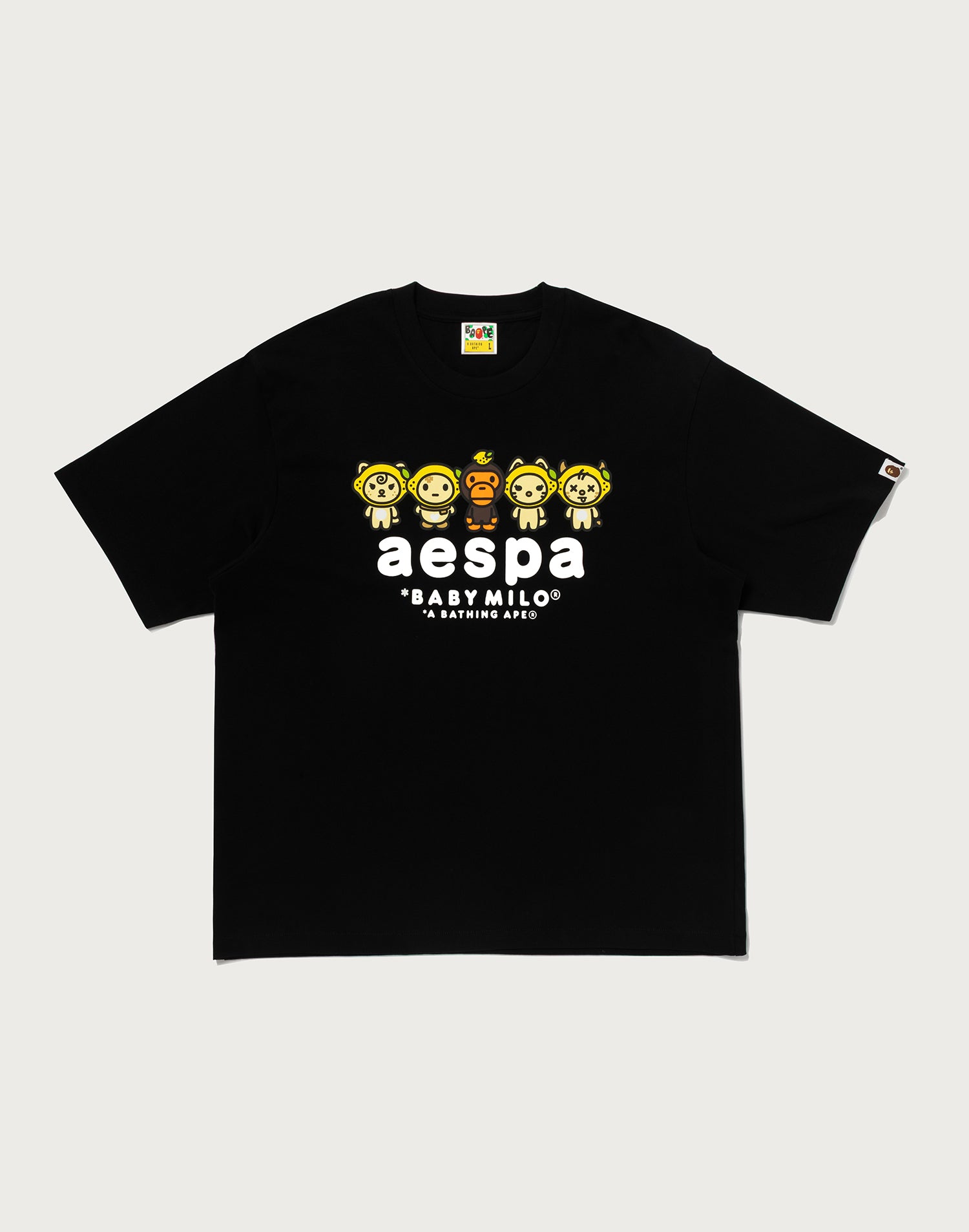 BAPE X AESPA BABY MILO LEMONADE RELAXED FIT TEE MENS