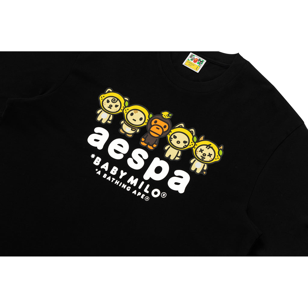 BAPE X AESPA BABY MILO LEMONADE RELAXED FIT TEE MENS