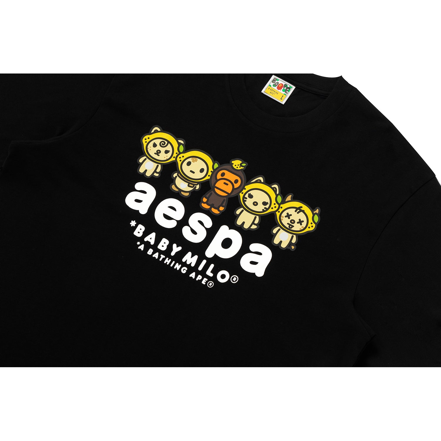 BAPE X AESPA BABY MILO LEMONADE RELAXED FIT TEE MENS