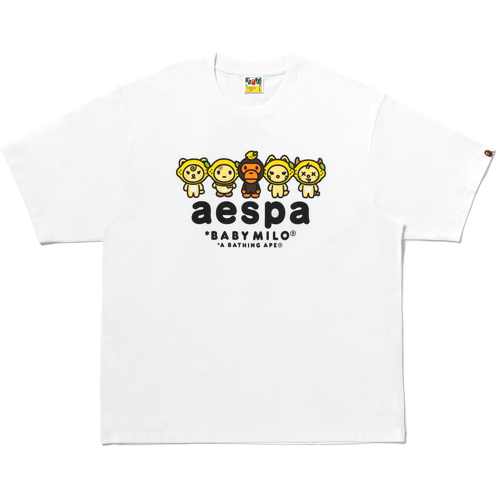 BAPE X AESPA BABY MILO LEMONADE RELAXED FIT TEE MENS