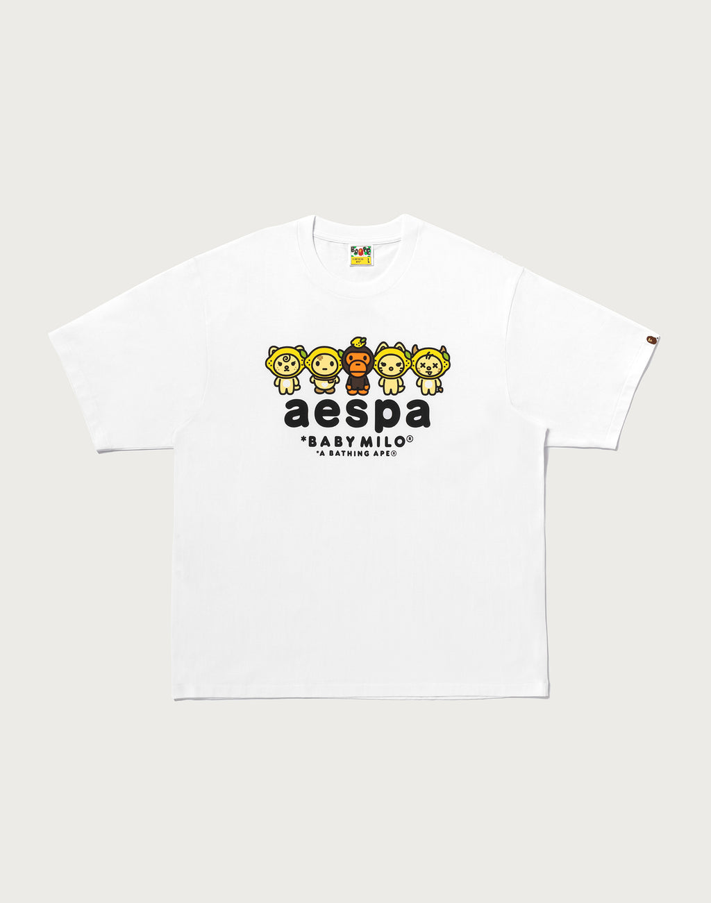 BAPE X AESPA BABY MILO LEMONADE RELAXED FIT TEE MENS
