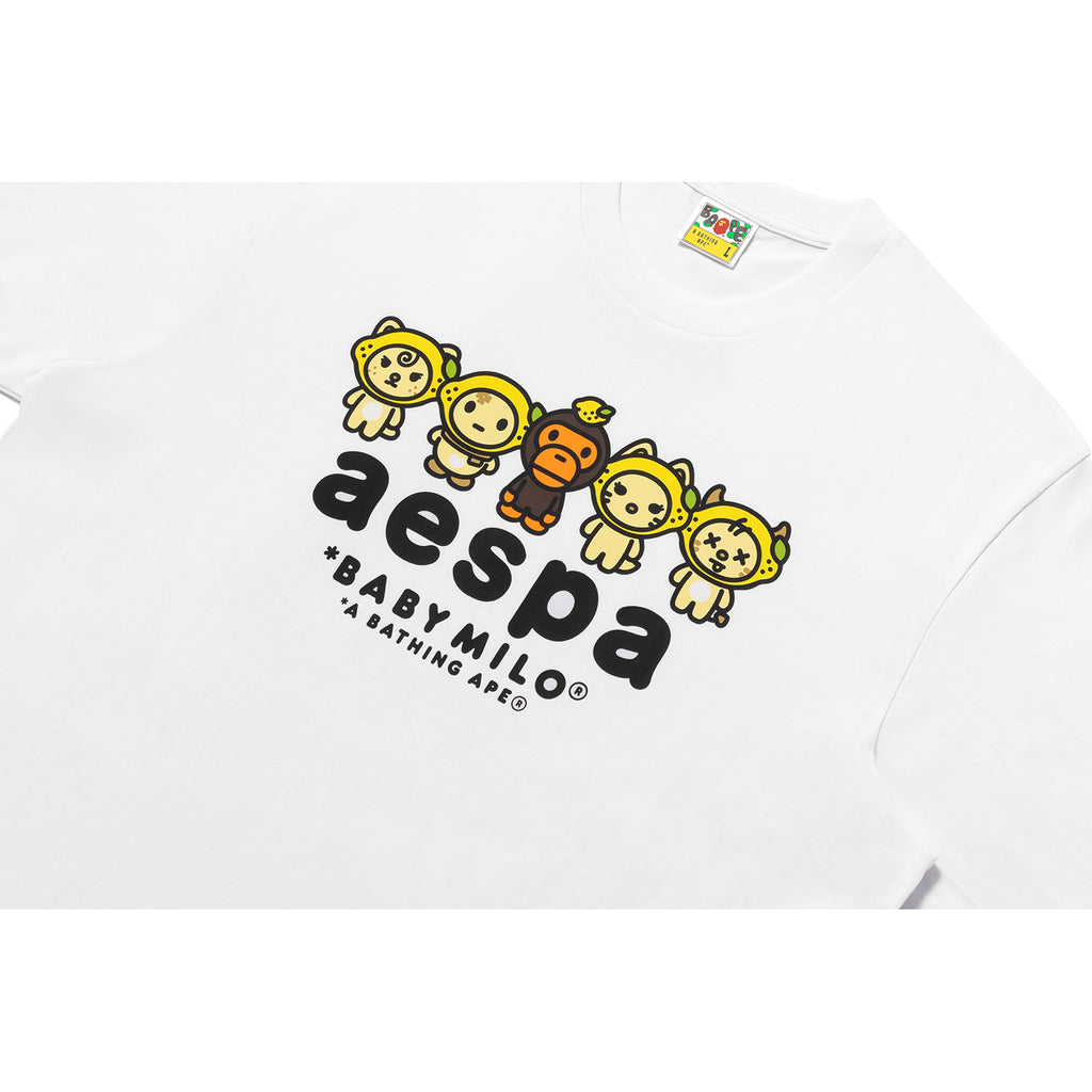 BAPE X AESPA BABY MILO LEMONADE RELAXED FIT TEE MENS