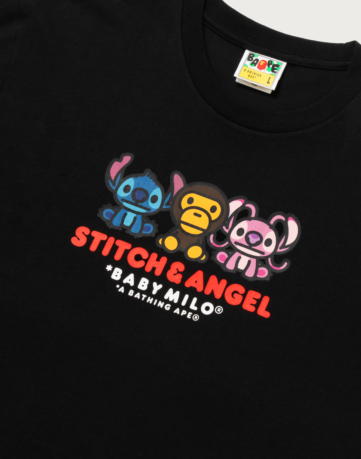 BAPE X DISNEY STITCH AND ANGEL BABY MILO TEE MENS
