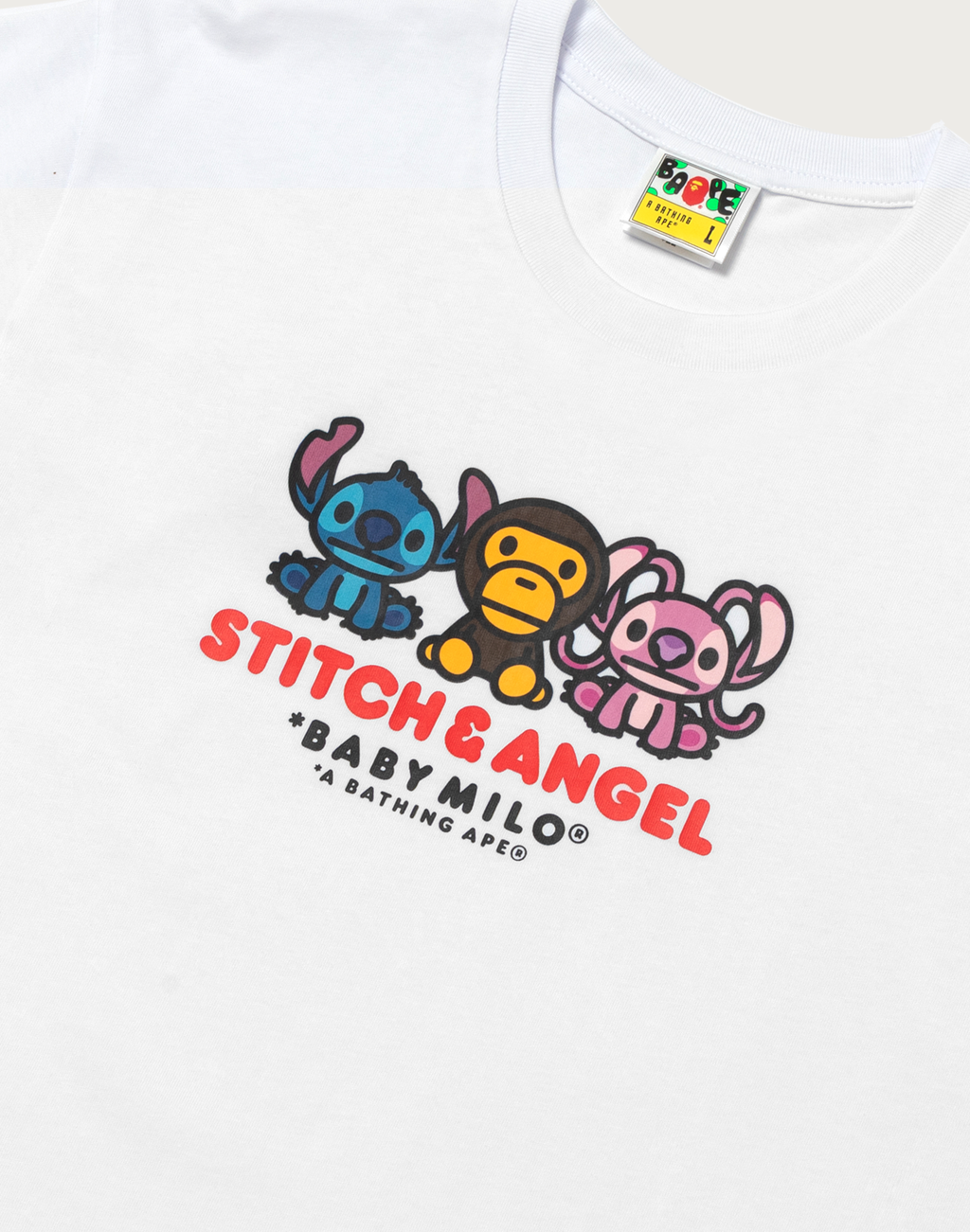 BAPE X DISNEY STITCH AND ANGEL BABY MILO TEE MENS