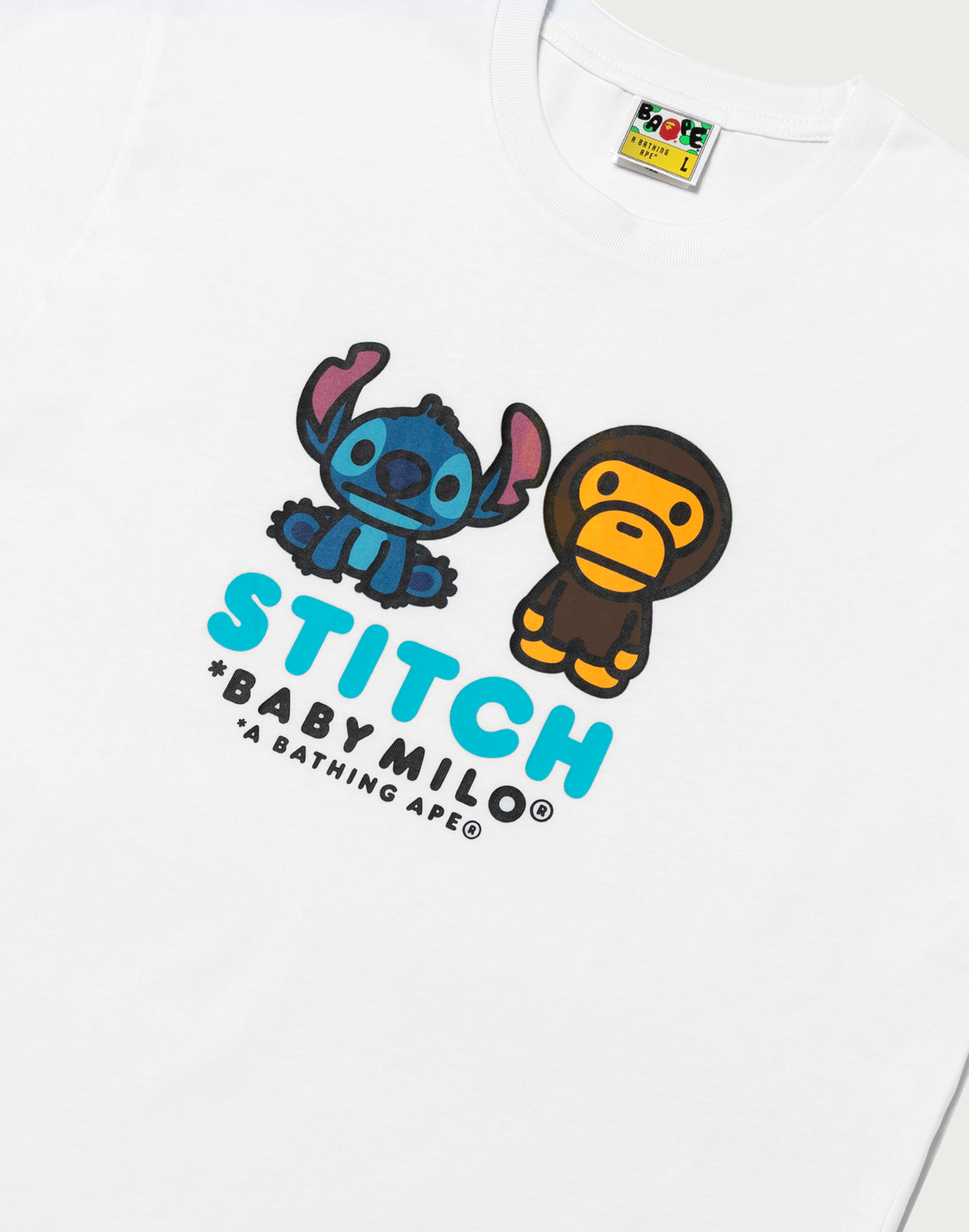 BAPE X DISNEY STITCH AND BABY MILO TEE MENS
