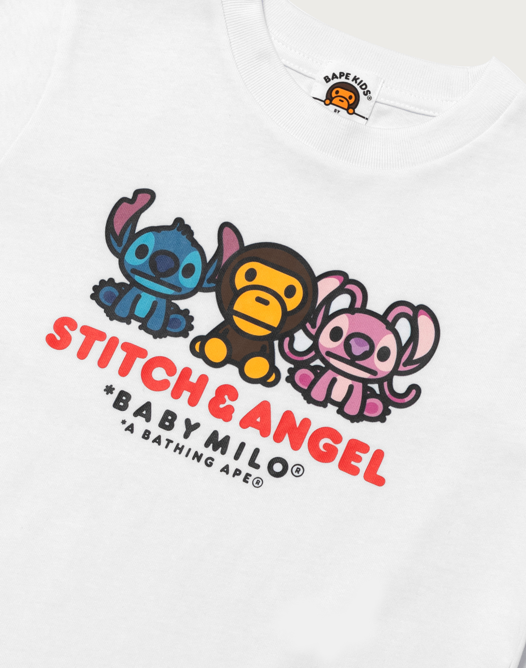 BAPE X DISNEY STITCH AND ANGEL BABY MILO TEE KIDS