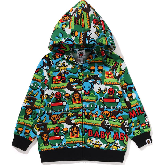 BABY MILO GAME PATTERN ZIP HOODIE KIDS