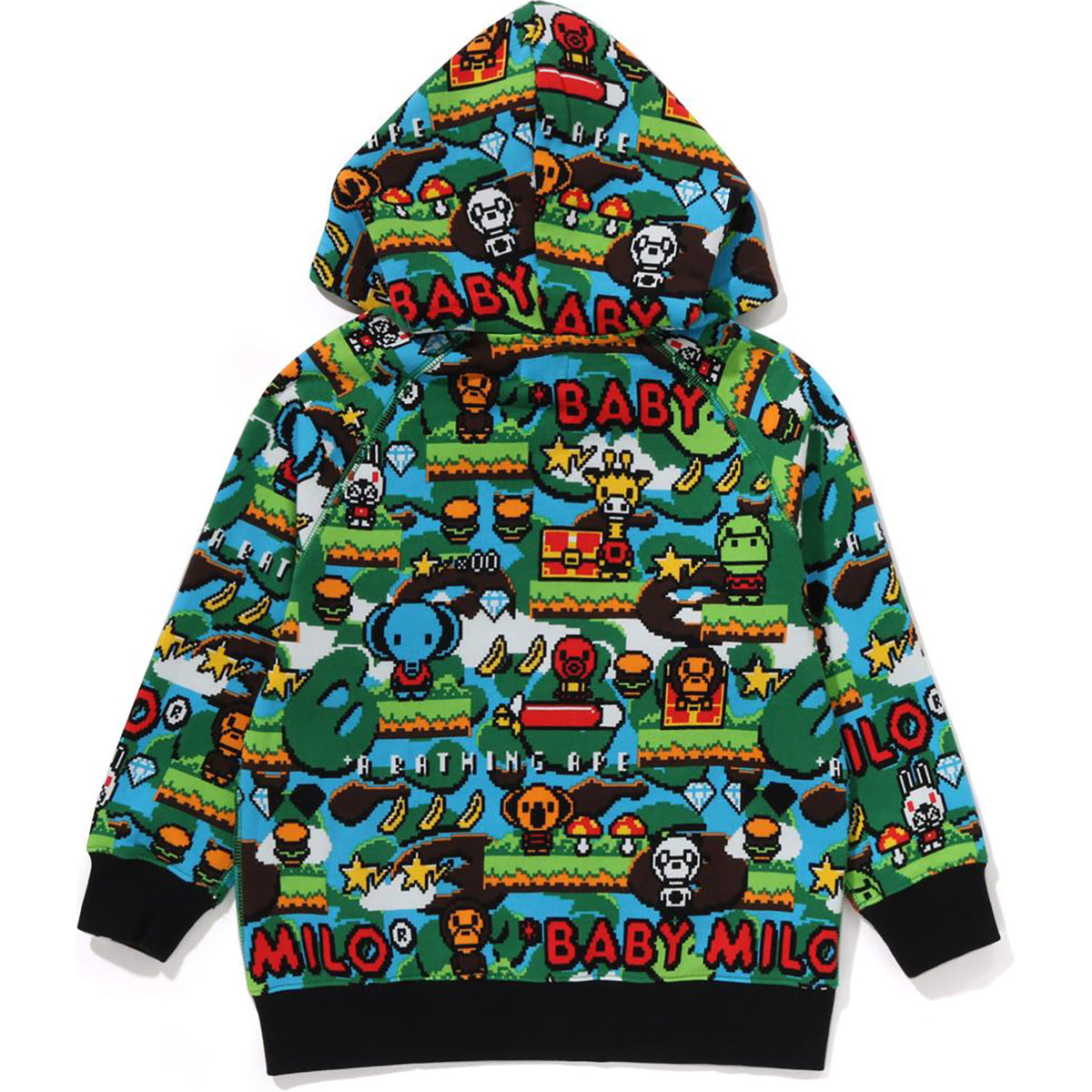 BABY MILO GAME PATTERN ZIP HOODIE KIDS