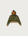 ABC CAMO BABY LISA CROPPED FULL ZIP HOODIE LADIES