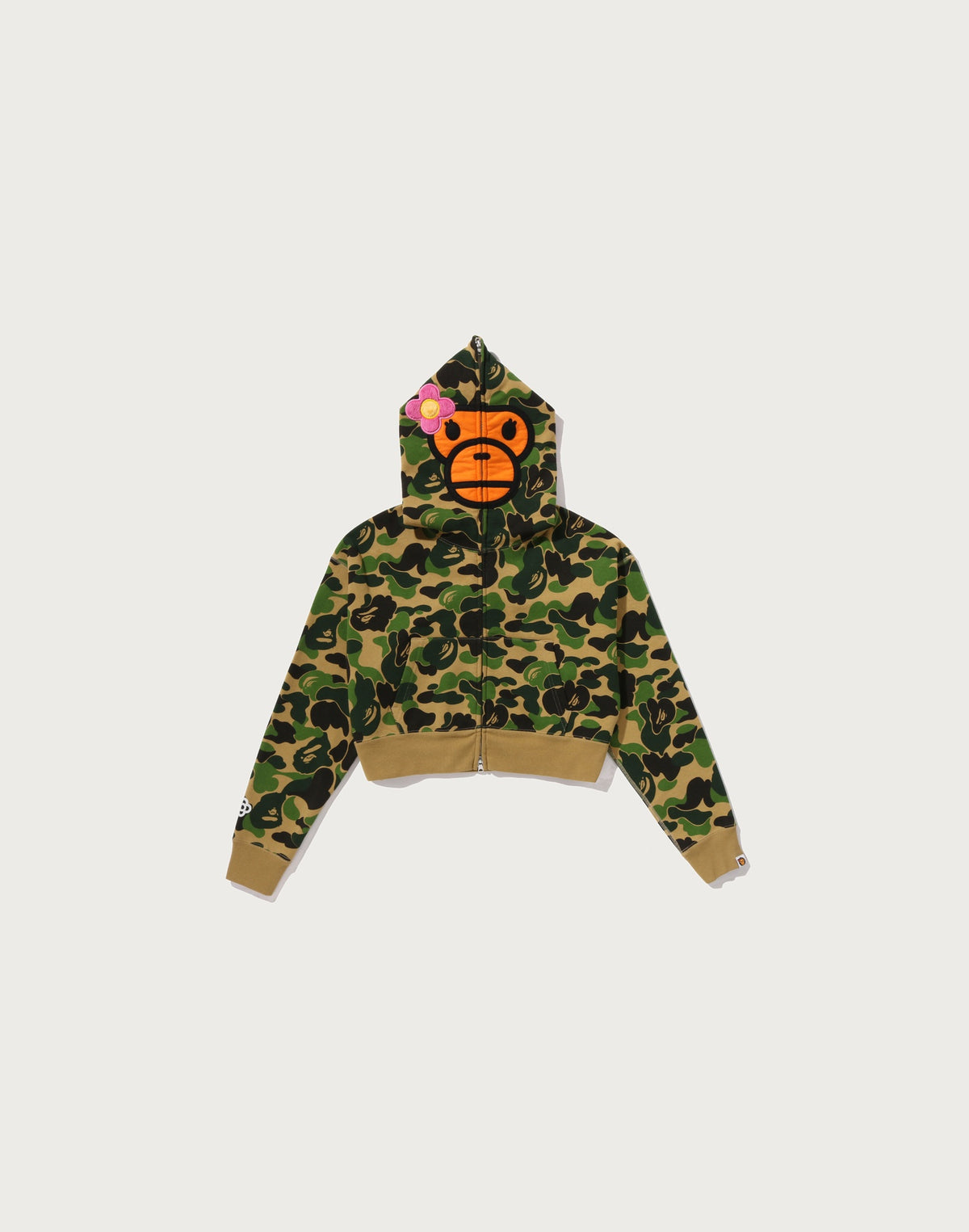 ABC CAMO BABY LISA CROPPED FULL ZIP HOODIE LADIES