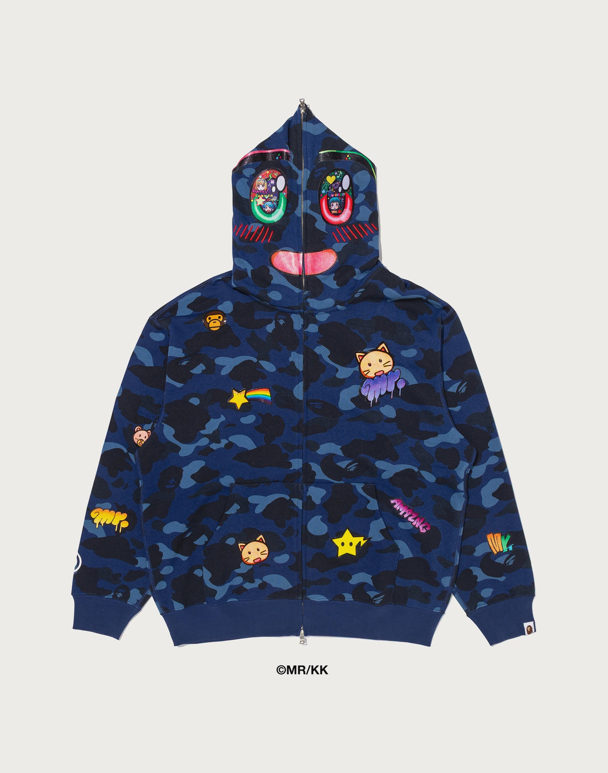 BAPE X MR. COLOR CAMO RELAXED FIT FULL ZIP HOODIE MENS