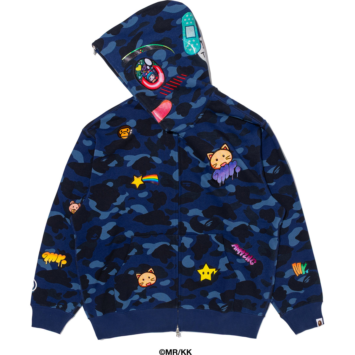 BAPE X MR. COLOR CAMO RELAXED FIT FULL ZIP HOODIE MENS