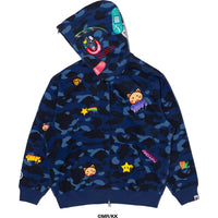 BAPE X MR. COLOR CAMO RELAXED FIT FULL ZIP HOODIE MENS