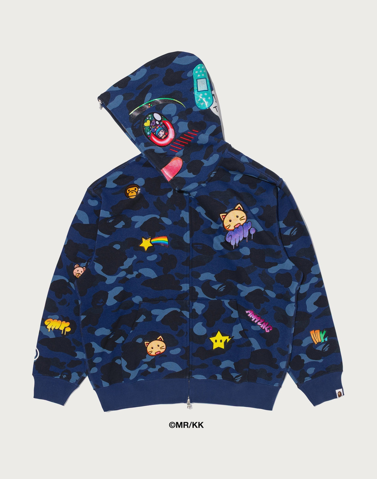 BAPE X MR. COLOR CAMO RELAXED FIT FULL ZIP HOODIE MENS