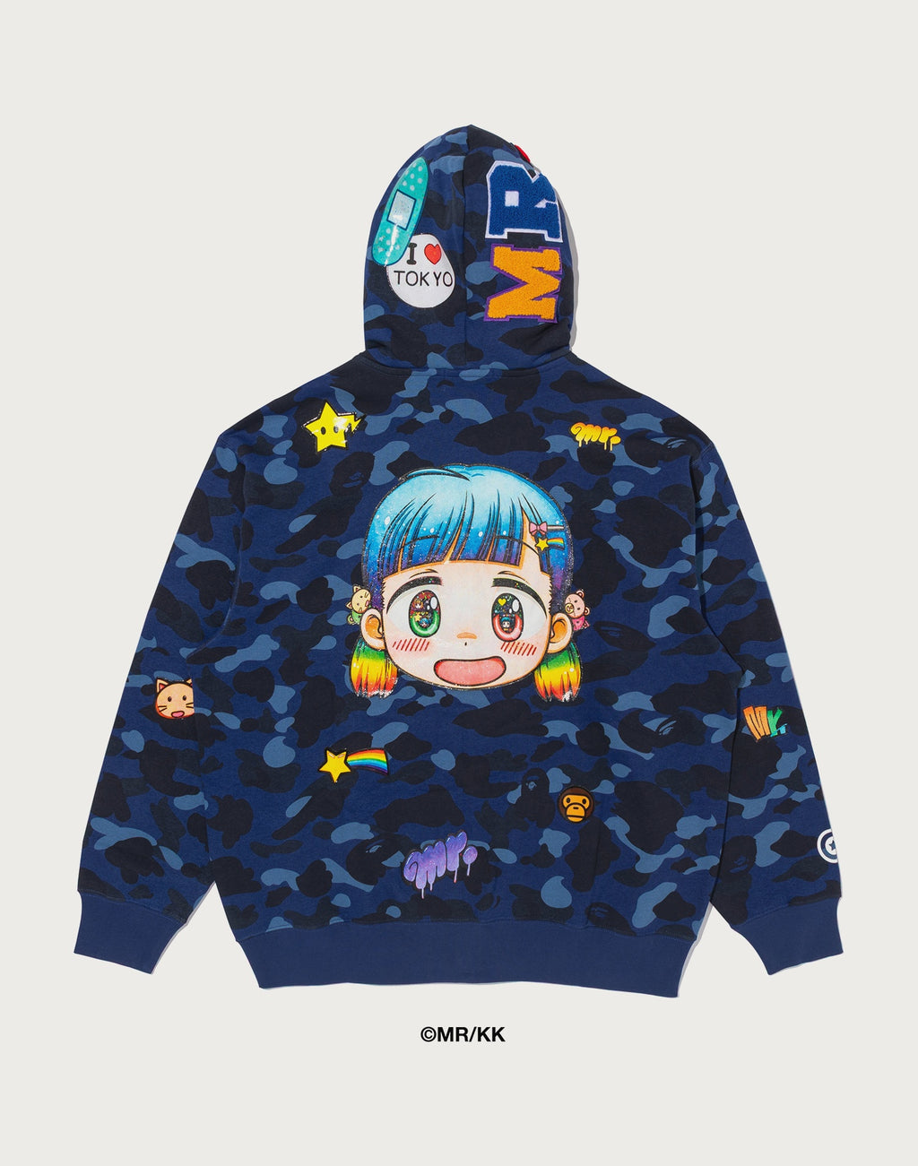 BAPE X MR. COLOR CAMO RELAXED FIT FULL ZIP HOODIE MENS