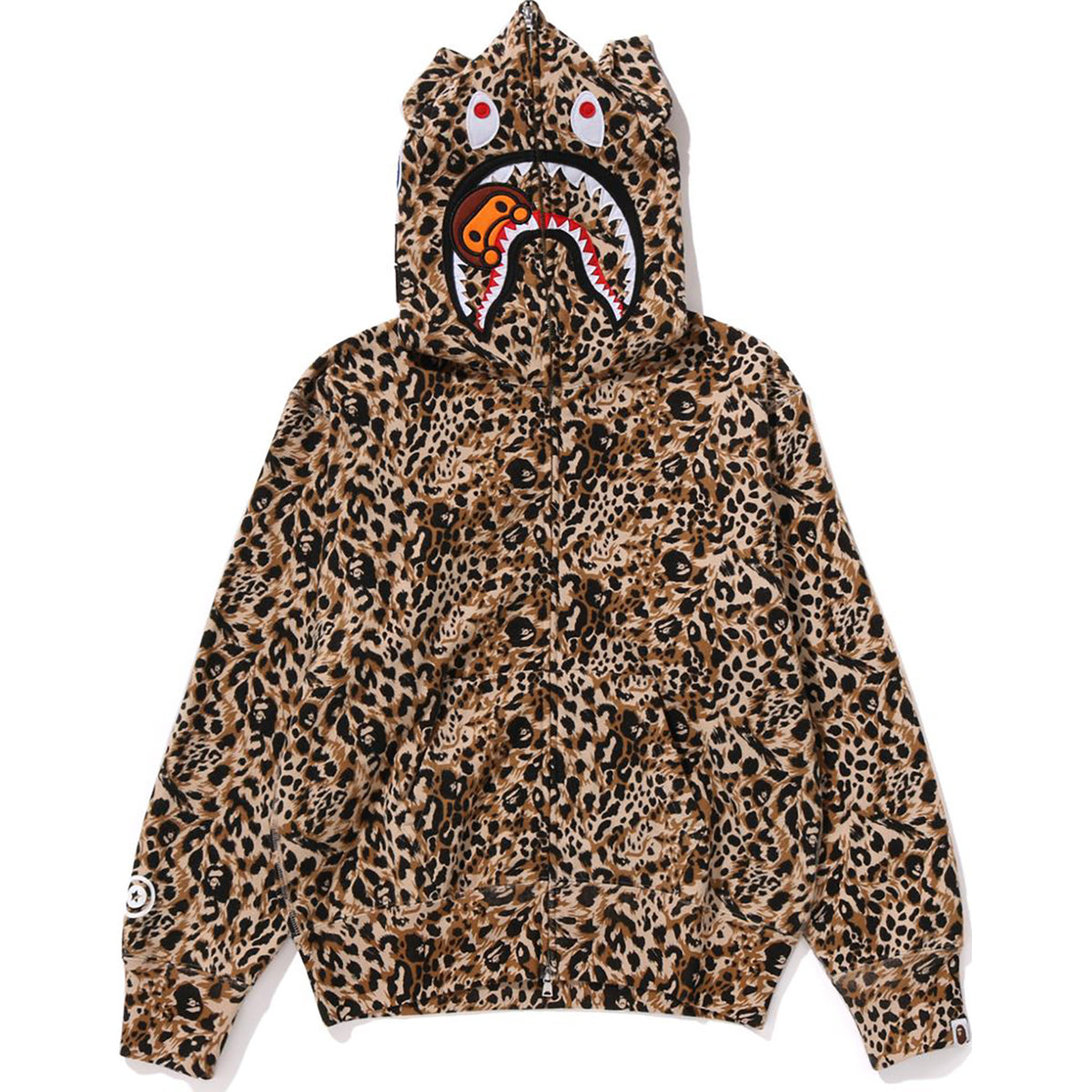 WILD LEOPARD PATTERN MILO SHARK FULL ZIP HOODIE LADIES