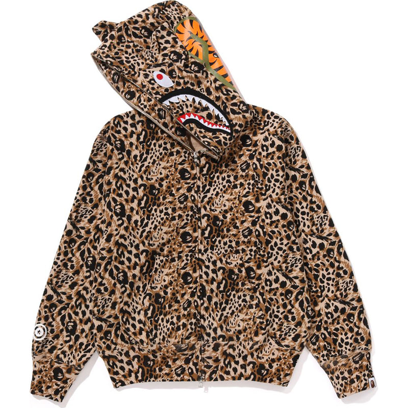 WILD LEOPARD PATTERN MILO SHARK FULL ZIP HOODIE LADIES