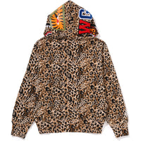 WILD LEOPARD PATTERN MILO SHARK FULL ZIP HOODIE LADIES