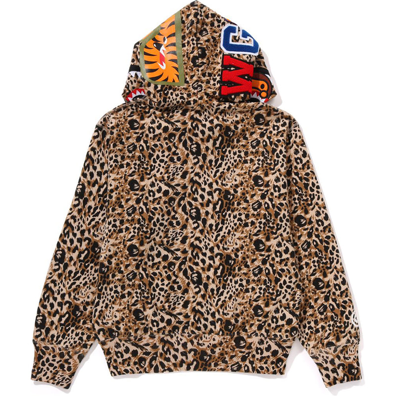 WILD LEOPARD PATTERN MILO SHARK FULL ZIP HOODIE LADIES