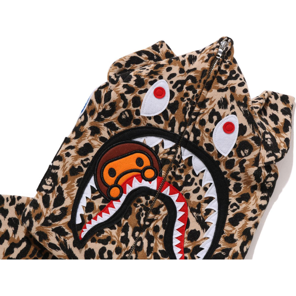 WILD LEOPARD PATTERN MILO SHARK FULL ZIP HOODIE LADIES